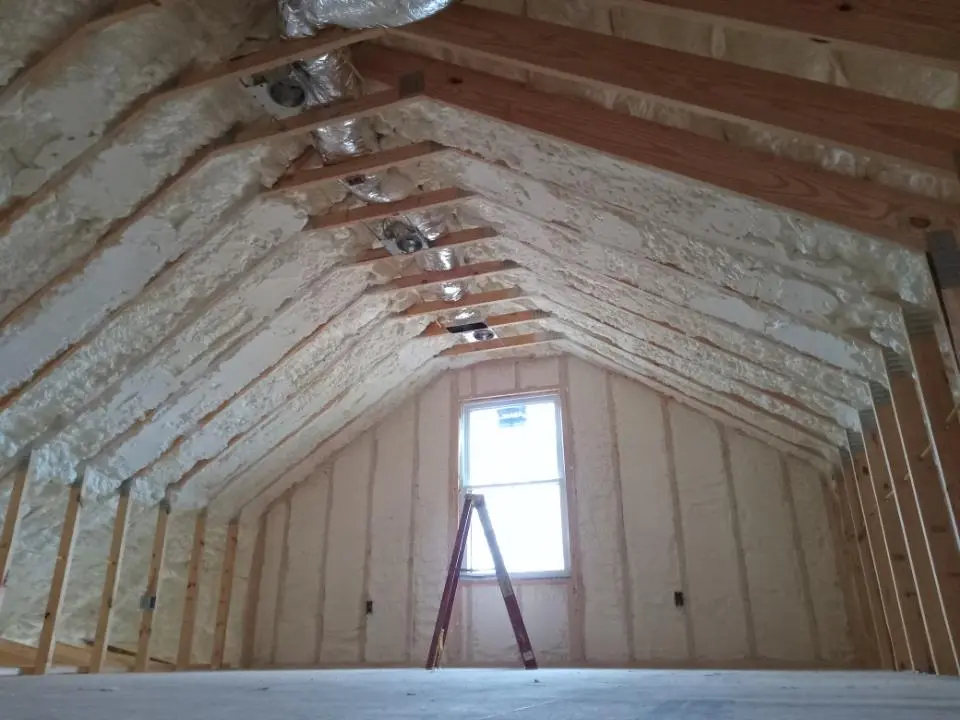 Spray foam roofing application for Crawl Space Insulation project in Greene